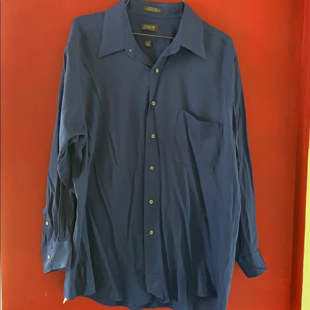 Arrow Men’s Royal Blue Silk Dress Shirt